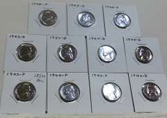 1942-45 War Nickel Set, complete