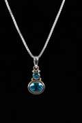 Sterling Silver Natural Blue Topaz Gemstone Pendant