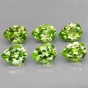 Fantastic 7.40ct 8x6mm pear cut Peridot set
