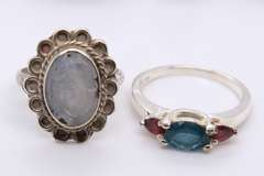 Vintage 925 Sterling Silver Group Lot of 7 Rings