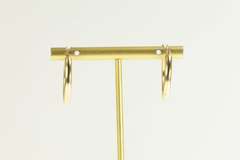 14K Yellow Gold Classic Rounded Simple Plain Hoop Earrings