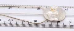 Vintage 925 Sterling Silver Pearl Shell Pendant on Chain with Matching Earrings