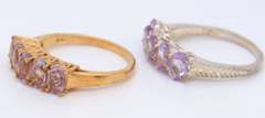 Lot of 2 Vintage 925 Sterling Silver Cubic Zirconia Bands