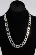 Italian .925 Sterling Silver 13mm 3+1 Figaro Link Chain 22 Inches