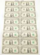 Lot (16) 1981 $2 New York, NY United States FRN Uncut Sheet