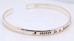 Vintage 925 Sterling Silver Bangle Bracelet Engraved Sister is a Forever Friend