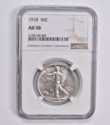 AU50 1918 Walking Half Dollar NGC