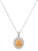 2.94 CTW Opal & Diamond Pendant Necklace in 14K