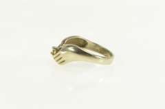 14K White Gold Diamond Hands Heart Claddagh Promise Ring