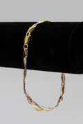 .925 Italian Sterling Silver 5mm 3 Braid Herringbone Bracelet 8 Inches