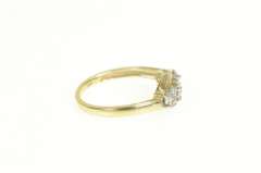 10K Yellow Gold Diamond Flower Cluster Bypass Promise Ring