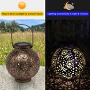 Solar Lantern Outdoor Hanging Lights Metal LED