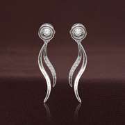 14k White gold $ 0.1ct Dancing Diamond Wings earrings