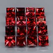 Premium cut set of 16 top red VS Garnets weighing 7.55 carats