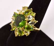 Striking Shades of Green Vermeil Ring
