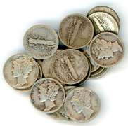 20 Silver Mercury Dimes