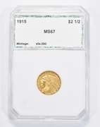 MS67 1915 $2.50 Indian Head Gold Quarter Eagle - Graded PCI