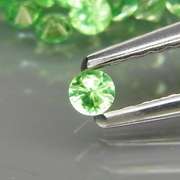 Rare 2.52ct untreated apple green Tsavorite set