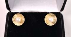 Immaculate Pearl Earrings in 14K Yellow Gold