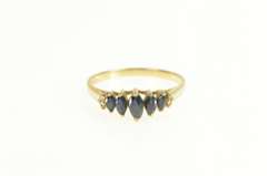 14K Yellow Gold Marquise Sapphire Diamond Accent Statement Ring