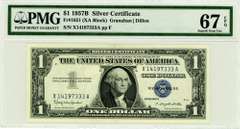1957-B $1 US Silver Certificate in PMG 67