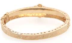 Vintage Round Opal Heirloom Bangle Bracelet in 14K