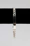 .925 Sterling Silver 6.9mm Curb Link ID Bracelet 8 Inches