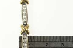 14K White Gold 1.75 Ctw Diamond Two Tone X Link Tennis Bracelet