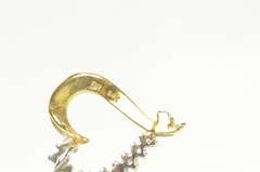 14K Yellow Gold Curvy Diamond Heart Love Classic Symbol Charm/Pendant