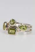 .925 Sterling Silver Ring Peridot Gemstone Ring Size 7.75