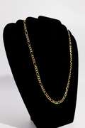 10K Yellow Gold Pave Figaro Link Chain 5.88mm 24 Inch