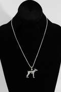 .925 Sterling Silver Doberman Dobie Dog Pendant 26mm x 30mm