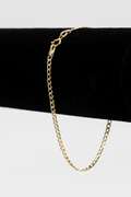10k Gold Curb Pave 2.5mm Chain Bracelet 7 Inches
