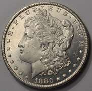 1880-S Flashy Morgan Silver Dollar Brilliant Uncirculated.