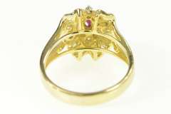 14K Yellow Gold 1.05 Ctw Ruby Diamond Halo Engagement Ring