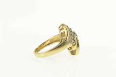 14K Yellow Gold 0.50 Ctw Wavy Cluster Bypass Statement Ring