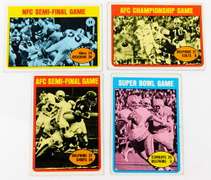 4 Topps 1972 Playoffs & Super Bowl Football Cards