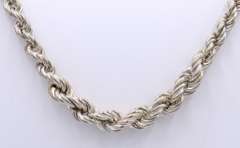 Vintage 925 Sterling Silver Rope Chain Necklace