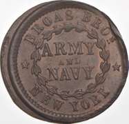1863 Army & Navy Civil War Token NY 630L - Off Struck