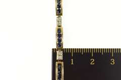 10K Yellow Gold Natural Sapphire Diamond Accent Bar Link Bracelet