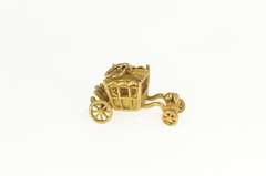 9K Yellow Gold 3D Articulated Fancy Carriage Charm/Pendant