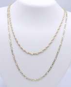 Group Lot of 2 Vintage 925 Sterling Silver Chains