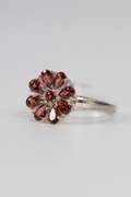 .925 Sterling Silver Garnet Gemstone Ring Size 9