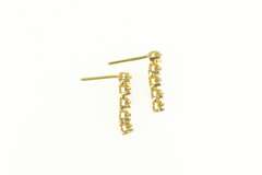 14K Yellow Gold 0.50 Ctw Diamond Bar Dangle Chain Statement Earrings