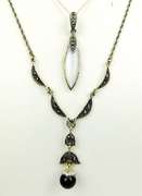 2 Sterling Silver Marcasite Necklaces