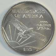 Perfect 2005 $10 Pure Platinum Eagle coin