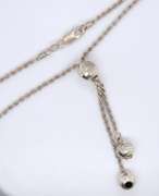 Italian 925 Sterling Silver Rope Chain Necklace with Ball Charms