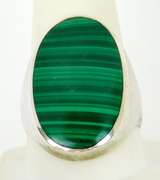 Men's Big & Bold Sterling Malachite Ring, Size 11