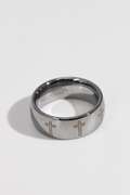 8mm Tungsten Carbide Wedding Band w/Laser Engraved Crosses Size 8