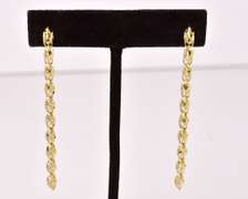 Fancy Dangling Chain Earrings in 14K Yellow Gold